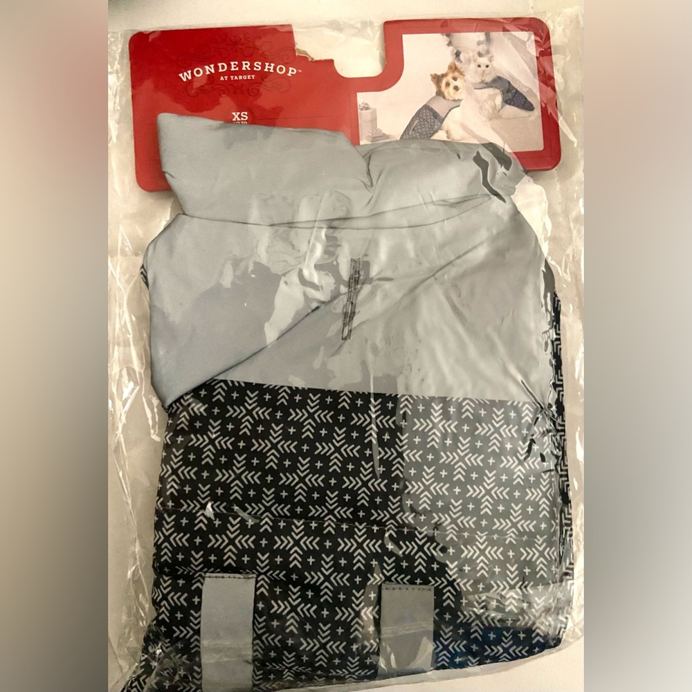 NWT Target Wondershop Pet Dog Cat Lined Grey Reflective Puffer Jacket Vest Sz XS